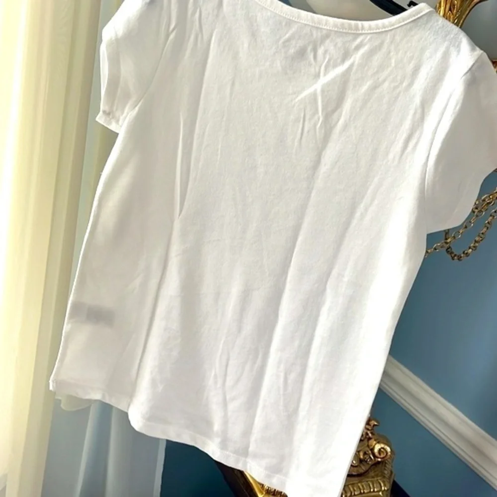 Brand New The Children’s Place White Short Sleeve Top Flip Sequins Floral Tiger